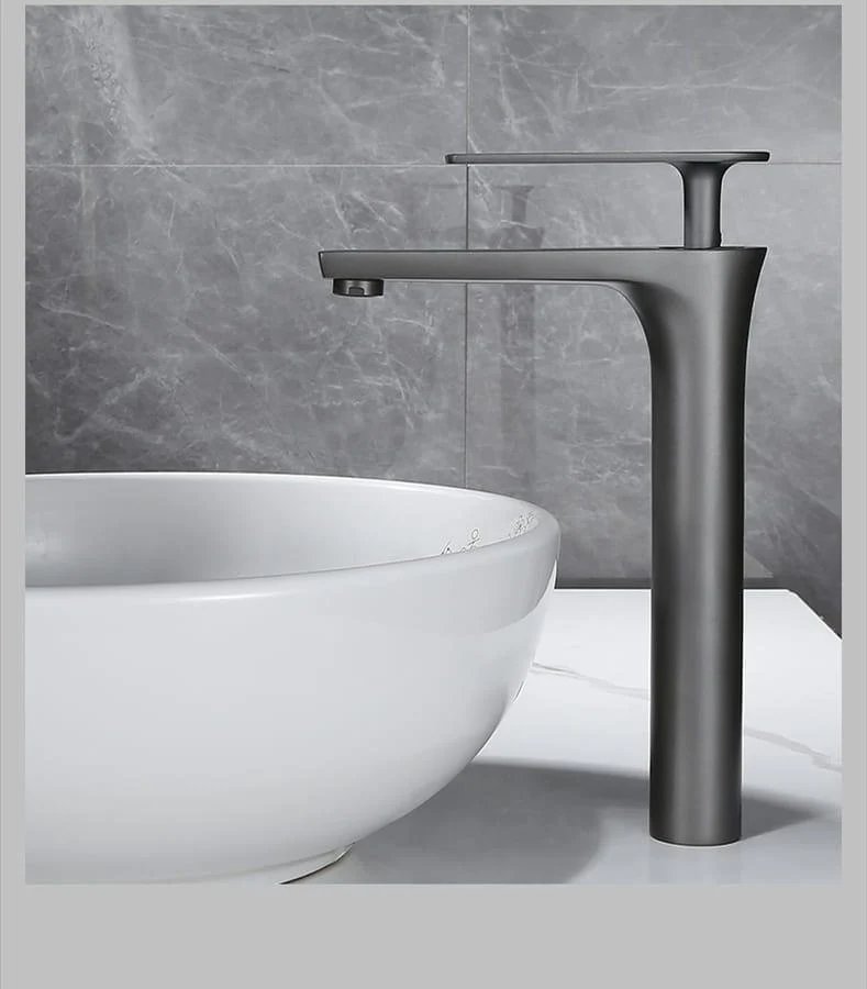 Gunmetal - Single Lever Hot and Cold Bathroom Sink Tap -Bathlova