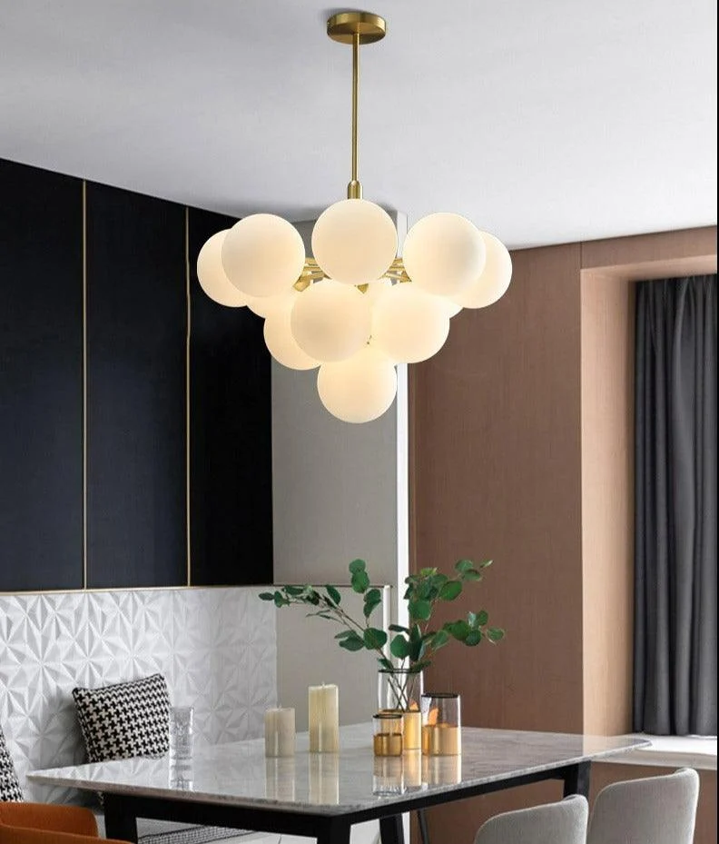 Hale - Frosted Glass Globe Chandelier -Bathlova