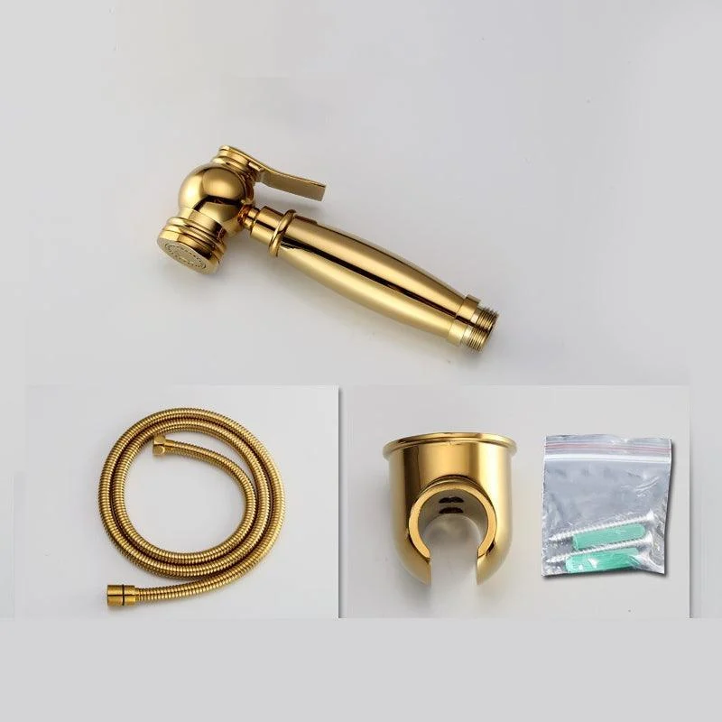 Hand Held Bidet Sprayer Titanium Gold Solid Brass Toilet Douche Kit -Bathlova