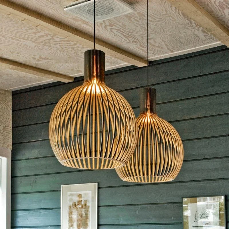 Handcrafted Wood Pendant Lights -Bathlova