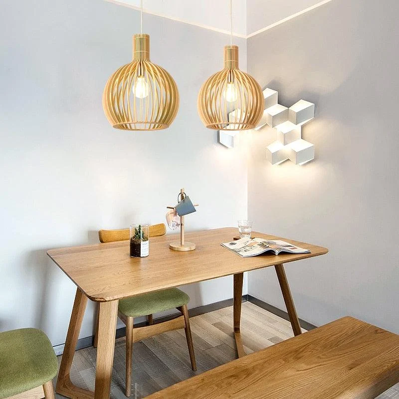 Handcrafted Wood Pendant Lights -Bathlova