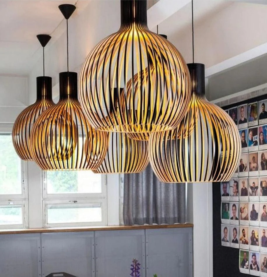 Handcrafted Wood Pendant Lights -Bathlova