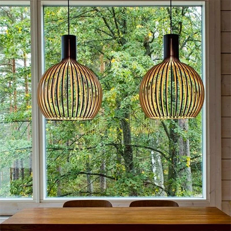 Handcrafted Wood Pendant Lights -Bathlova