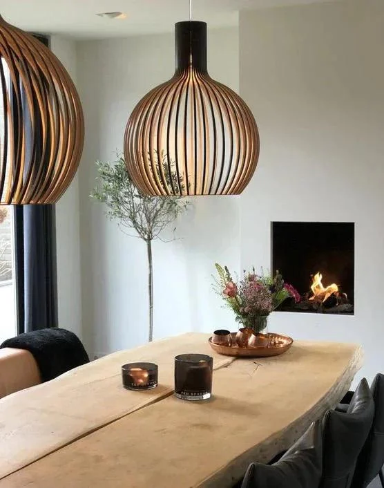 Handcrafted Wood Pendant Lights -Bathlova