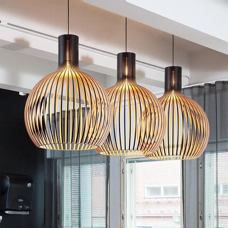 Handcrafted Wood Pendant Lights -Bathlova