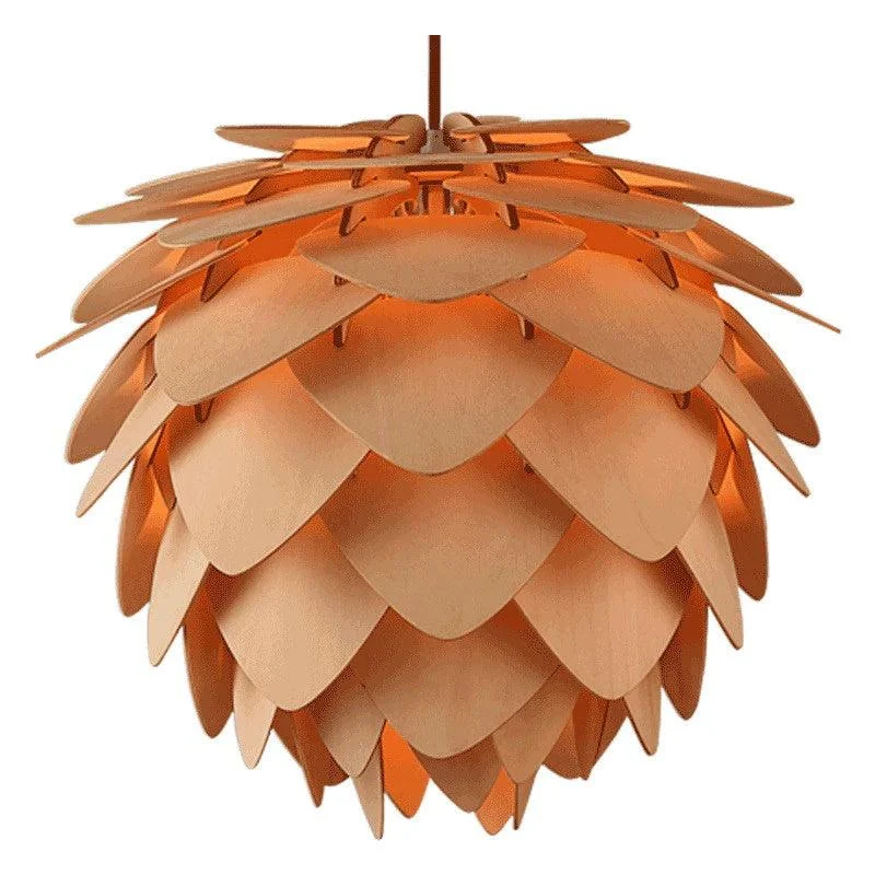 Handcrafted Wood Pinecone Pendant Light -Bathlova