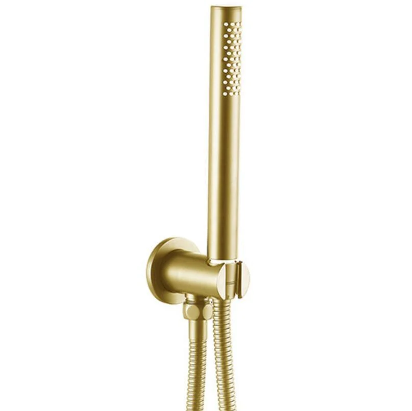 Handheld Brass Gold Shower Head Holder Gold Wall Mounted Shower Head -Bathlova