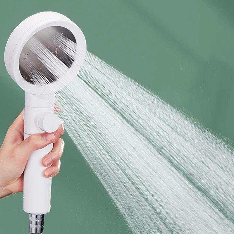 Handheld Shower Head Adjustable Spray Pattern White Round Shower Head -Bathlova