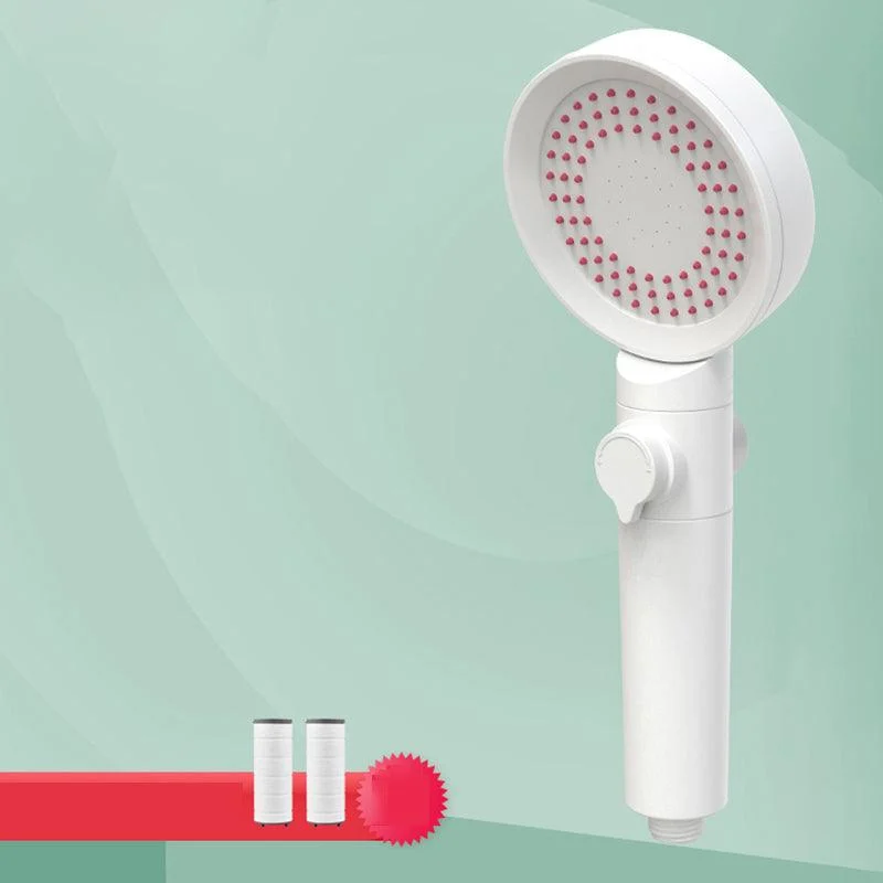 Handheld Shower Head Adjustable Spray Pattern White Round Shower Head -Bathlova