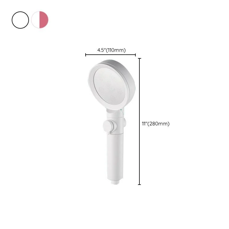 Handheld Shower Head Adjustable Spray Pattern White Round Shower Head -Bathlova