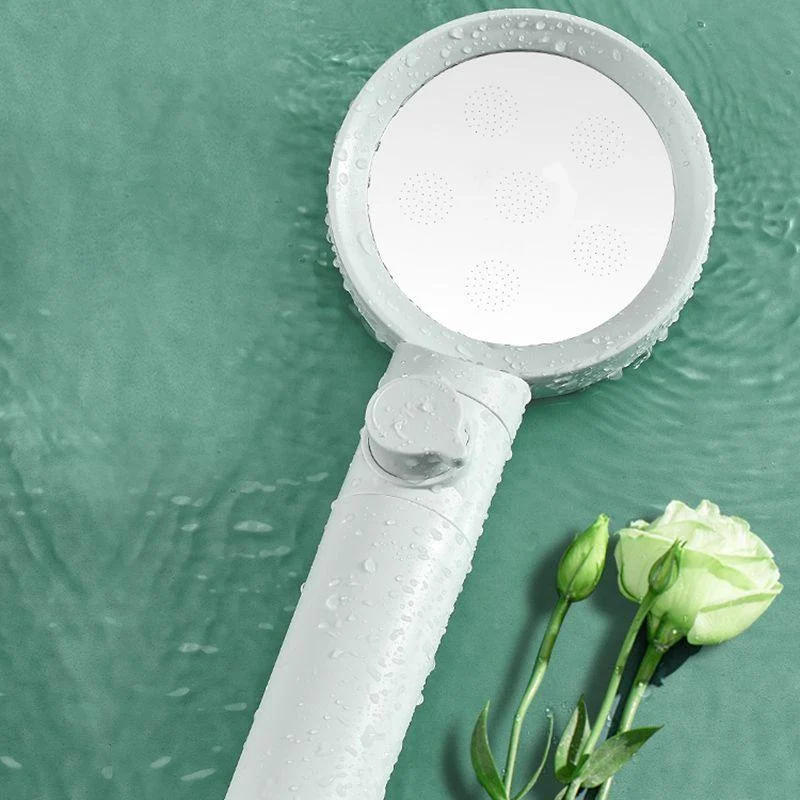 Handheld Shower Head Adjustable Spray Pattern White Round Shower Head -Bathlova