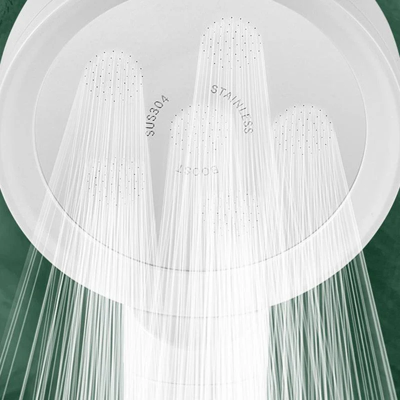 Handheld Shower Head Adjustable Spray Pattern White Round Shower Head -Bathlova