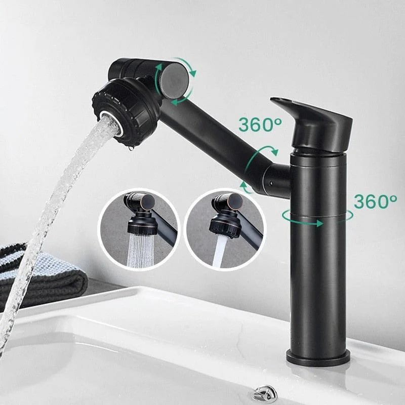 Index Bath 2 in 1 Black Tap Basin Tap Kitchen Sink Tap Mixer Aerator -Bathlova