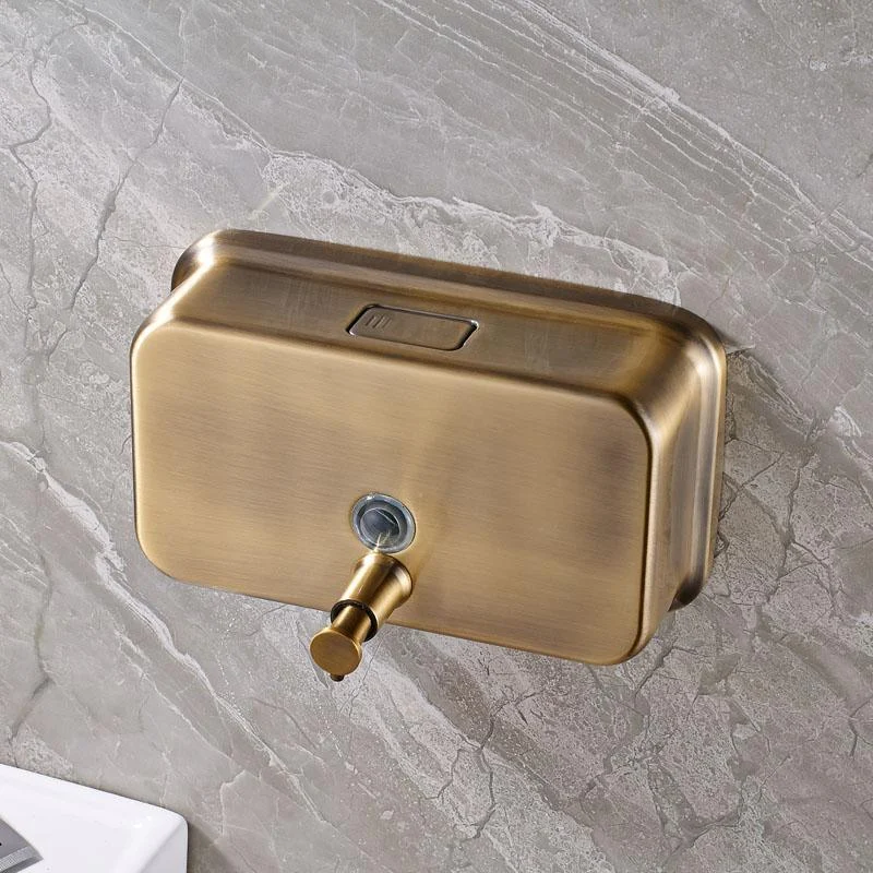 Index Bath Best 40oz Metal Bronze Antique Brass Wall Mounted Soap Dispenser -Bathlova