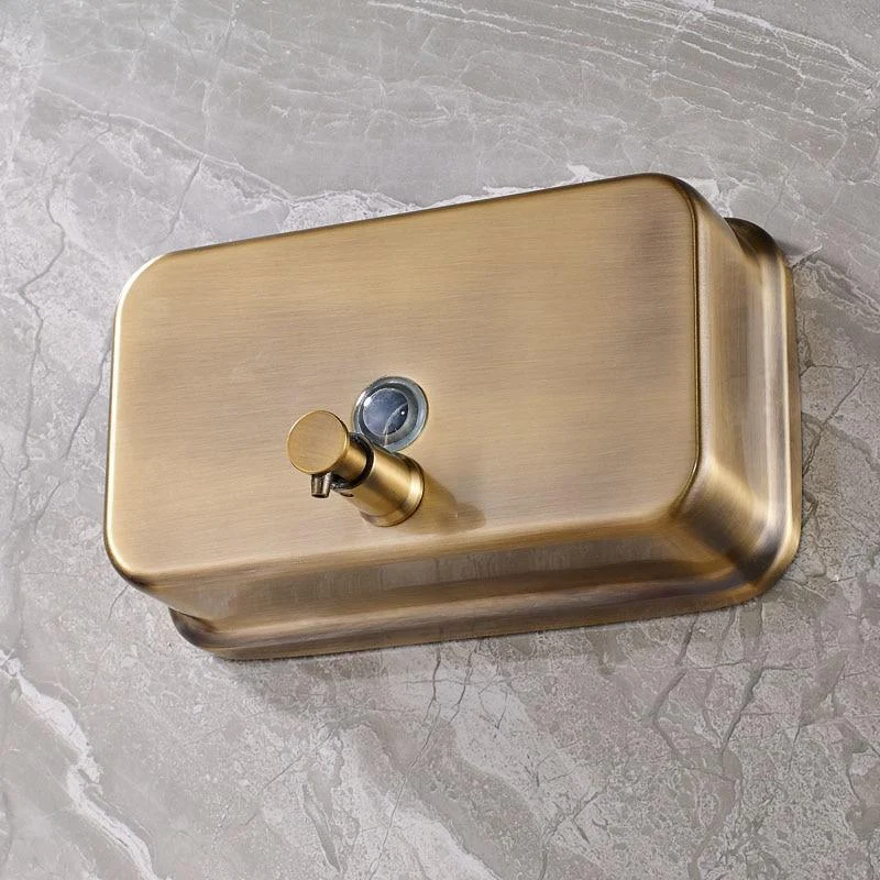 Index Bath Best 40oz Metal Bronze Antique Brass Wall Mounted Soap Dispenser -Bathlova