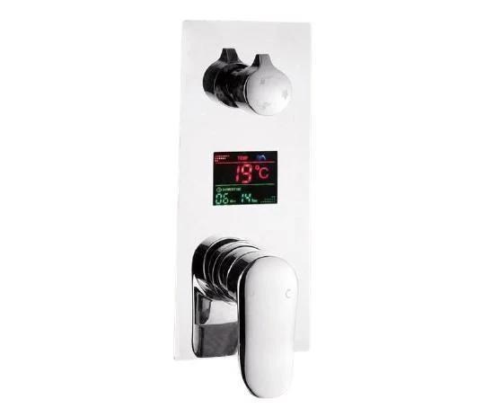 Index Bath Brass Wall Mount LED Digital Shower Tap Hot and Cold Valve -Bathlova