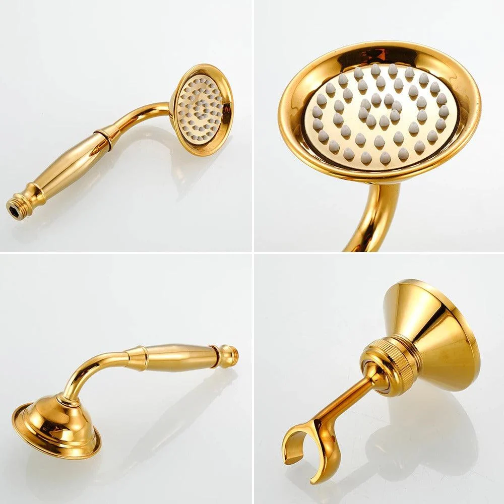 Index Bath Golden Brass Bath Shower Tap Set Wall Mounted Swan Bathroom Tap -Bathlova