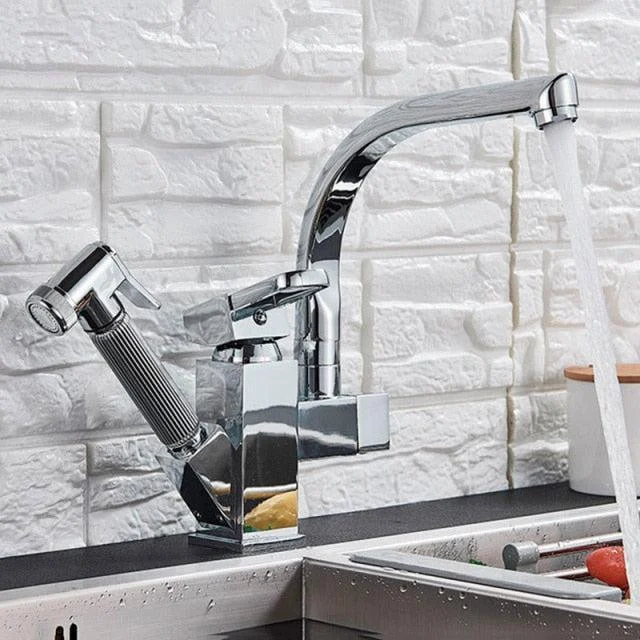 Index Bath Multifunctional Tap Kitchen Tap Dual Spout Pull Out Kitchen Tap With Spray -Bathlova