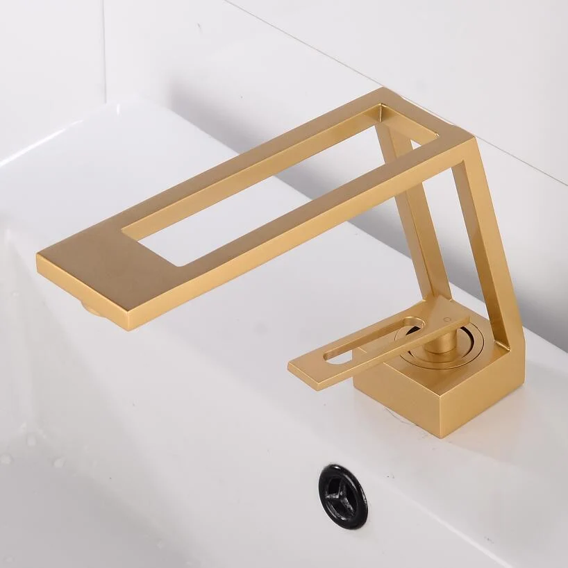 Index Bath Solid Brass Tap Hollow Bathroom Basin Tap Cold & Hot Water Mixer Sink Tap -Bathlova