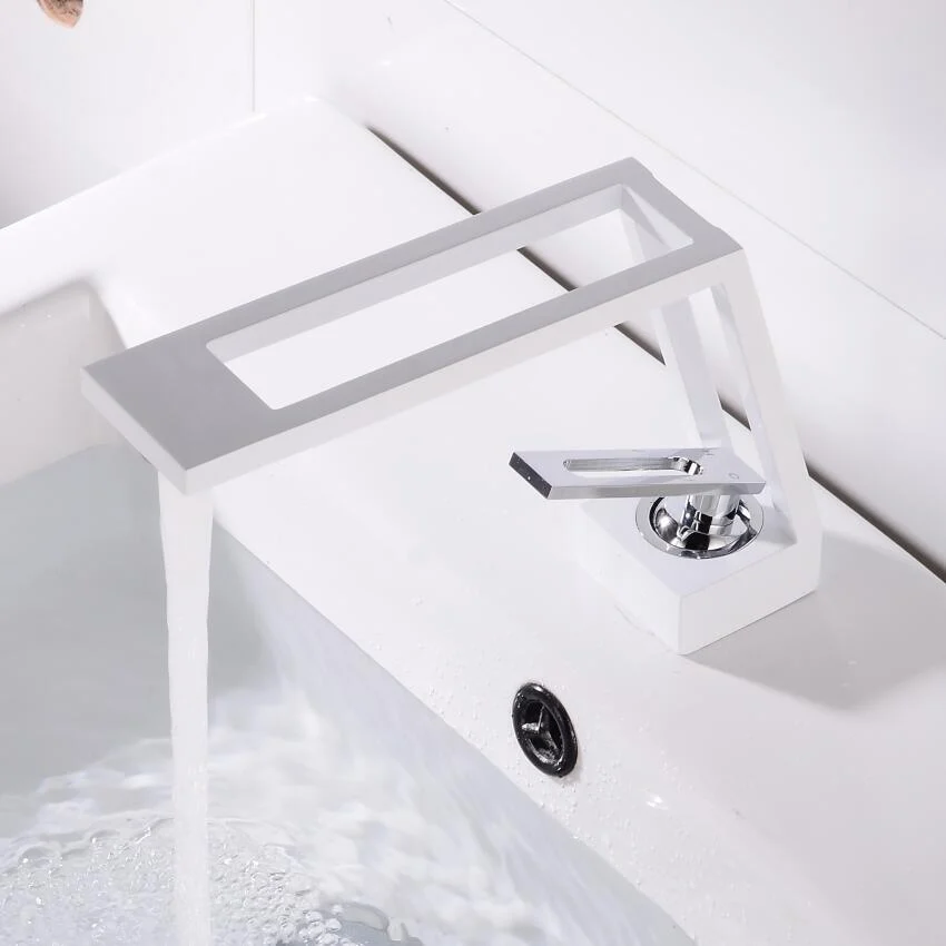 Index Bath Solid Brass Tap Hollow Bathroom Basin Tap Cold & Hot Water Mixer Sink Tap -Bathlova