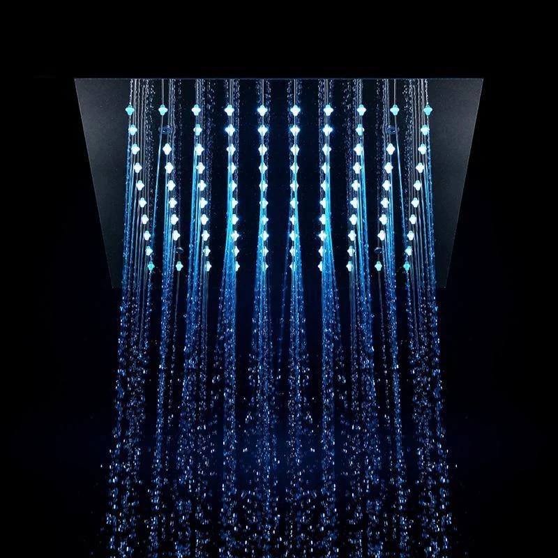 Index Bath Stainless Steel Rainfall LED Light 12" Shower Ceiling Embedded Shower Head -Bathlova