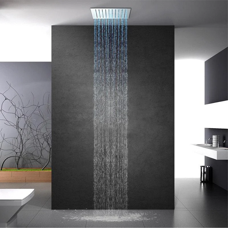 Index Bath Stainless Steel Rainfall LED Light 12" Shower Ceiling Embedded Shower Head -Bathlova