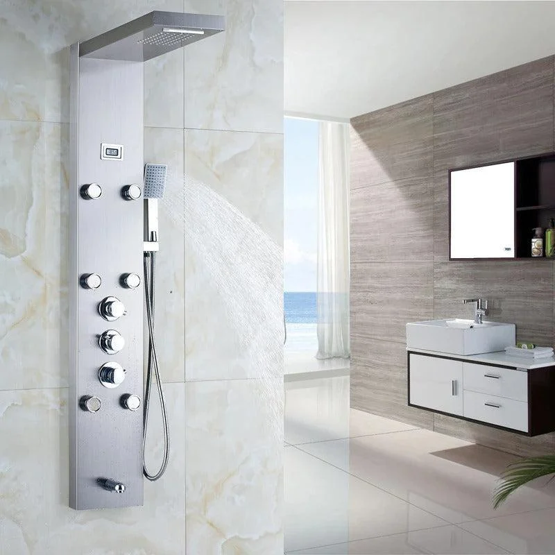 Index Bath Stainless Steel Shower Panel And Jet Rain Shower With Thermostatic Mixer Tap -Bathlova