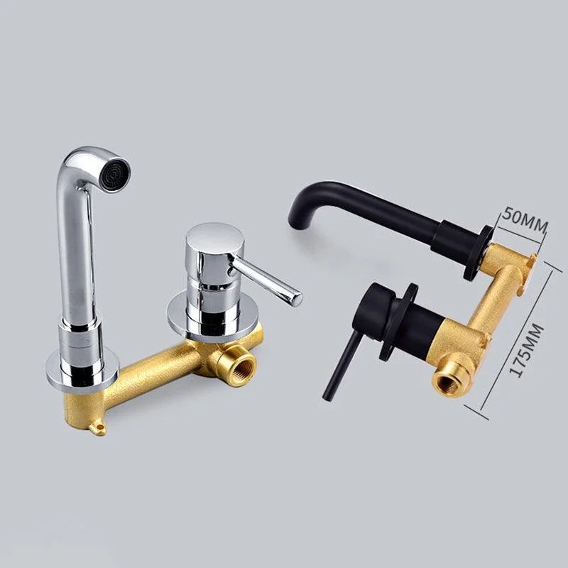 Industrial Bathroom Tap Brass Lever Handles 2 Hole Taps Wall Mounted Tap -Bathlova