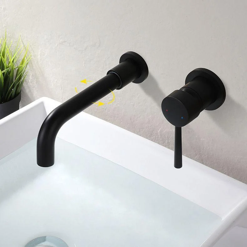 Industrial Sink Tap Brass Lever Handles Low Arc Wall Mounted Bathroom Tap -Bathlova