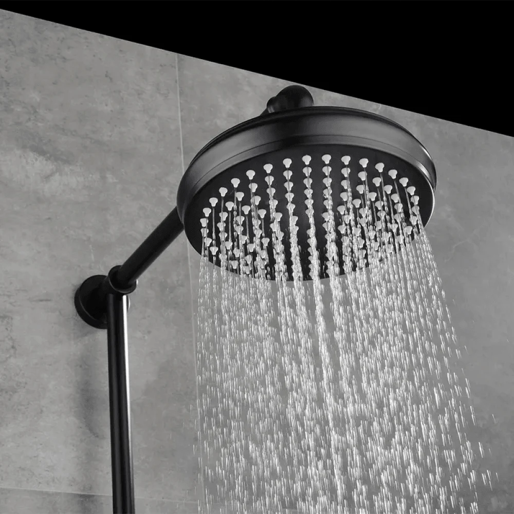 Industrial Style Wall-Mounted Shower System in Black - 2-function -Bathlova