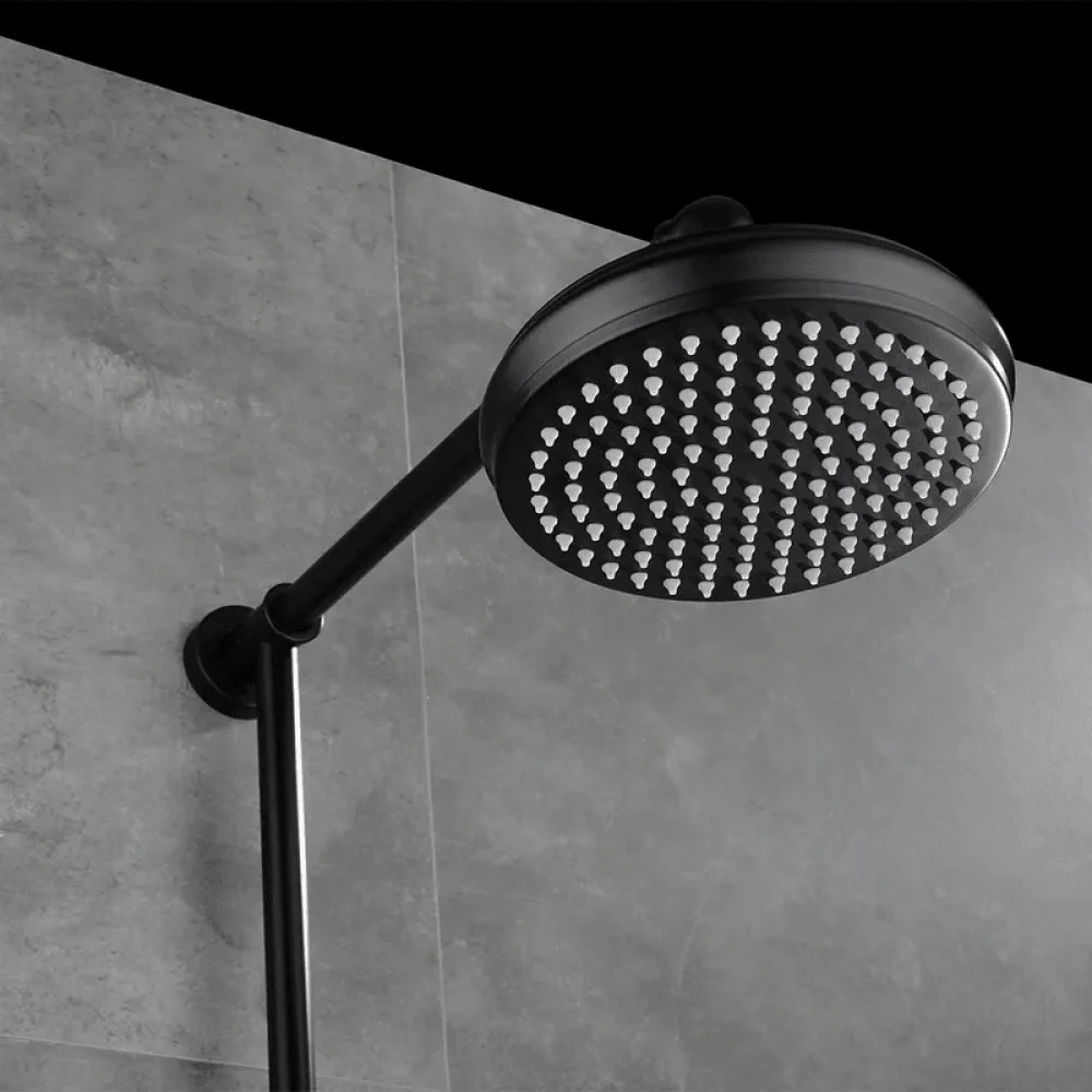 Industrial Style Wall-Mounted Shower System in Black - 2-function -Bathlova