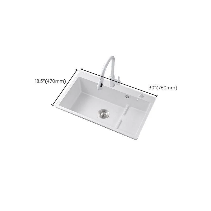 Kitchen Ceramic Sink Rectangular Anti-spill Pull-out Tap Ceramic Sink -Bathlova