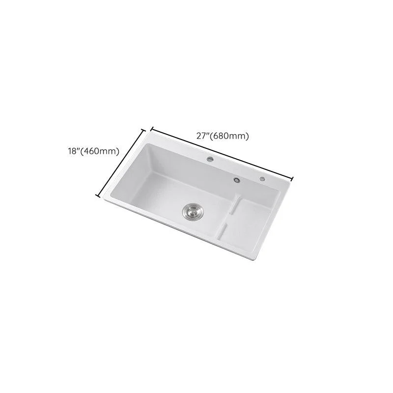 Kitchen Ceramic Sink Rectangular Anti-spill Pull-out Tap Ceramic Sink -Bathlova