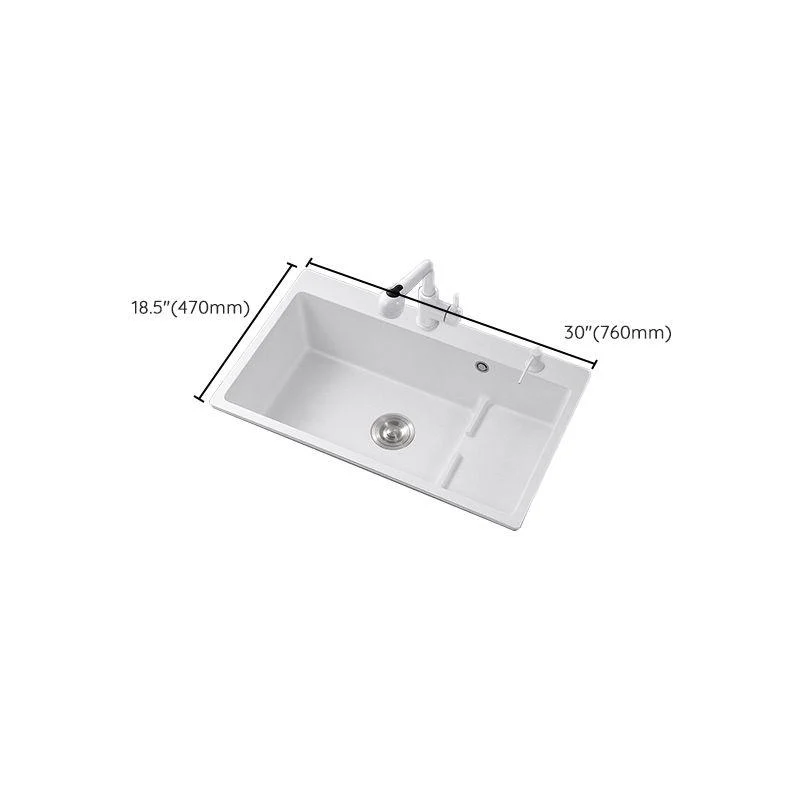 Kitchen Ceramic Sink Rectangular Anti-spill Pull-out Tap Ceramic Sink -Bathlova