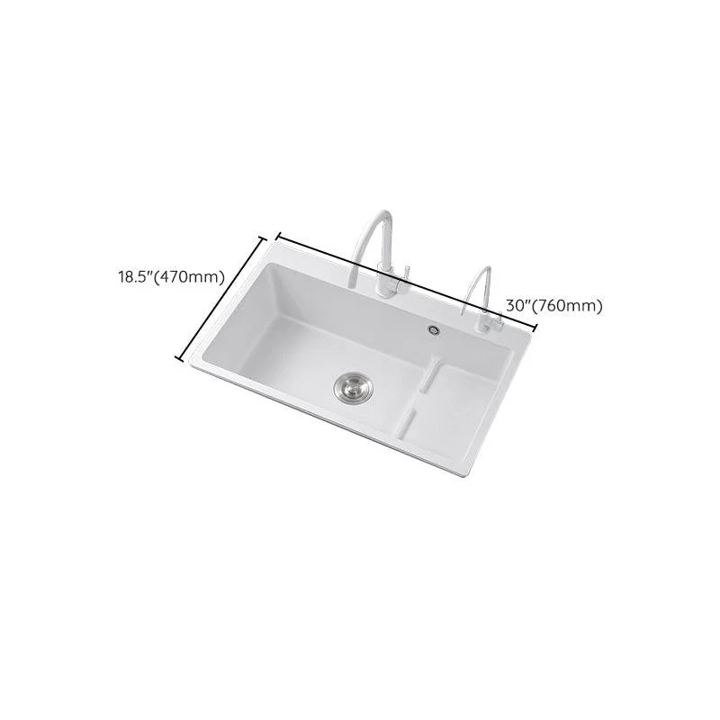 Kitchen Ceramic Sink Rectangular Anti-spill Pull-out Tap Ceramic Sink -Bathlova