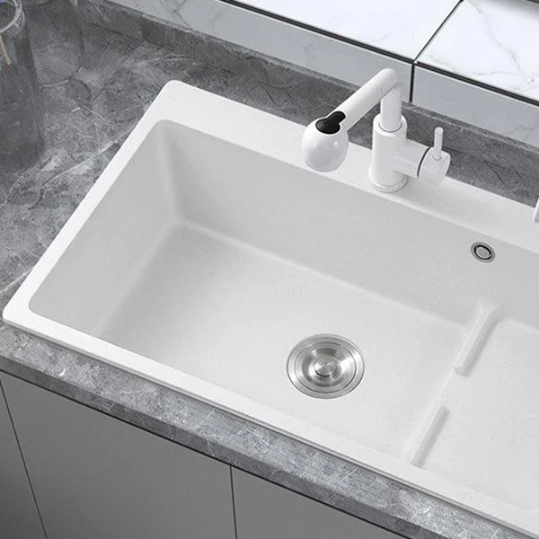 Kitchen Ceramic Sink Rectangular Anti-spill Pull-out Tap Ceramic Sink -Bathlova