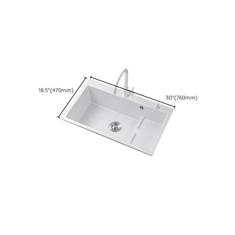 Kitchen Ceramic Sink Rectangular Anti-spill Pull-out Tap Ceramic Sink -Bathlova