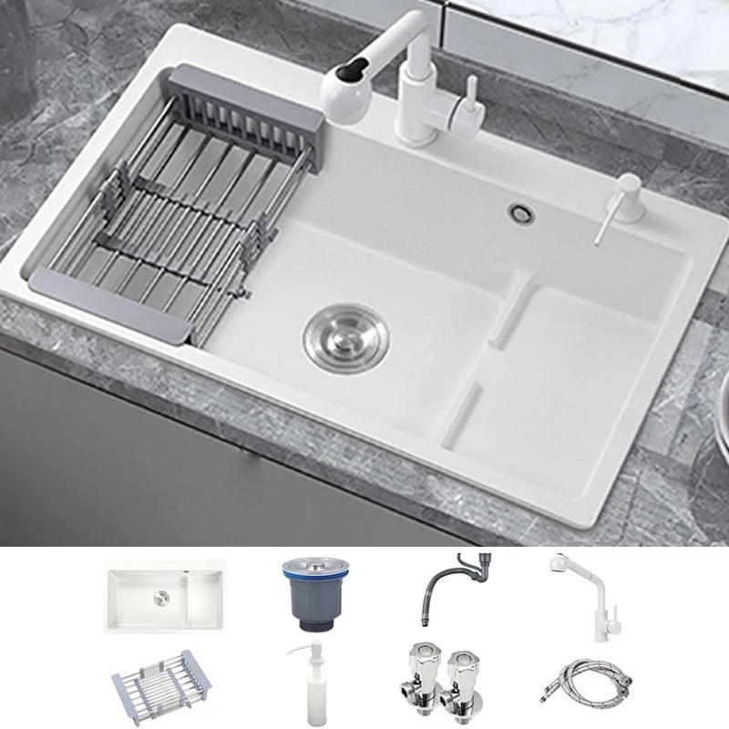 Kitchen Ceramic Sink Rectangular Anti-spill Pull-out Tap Ceramic Sink -Bathlova