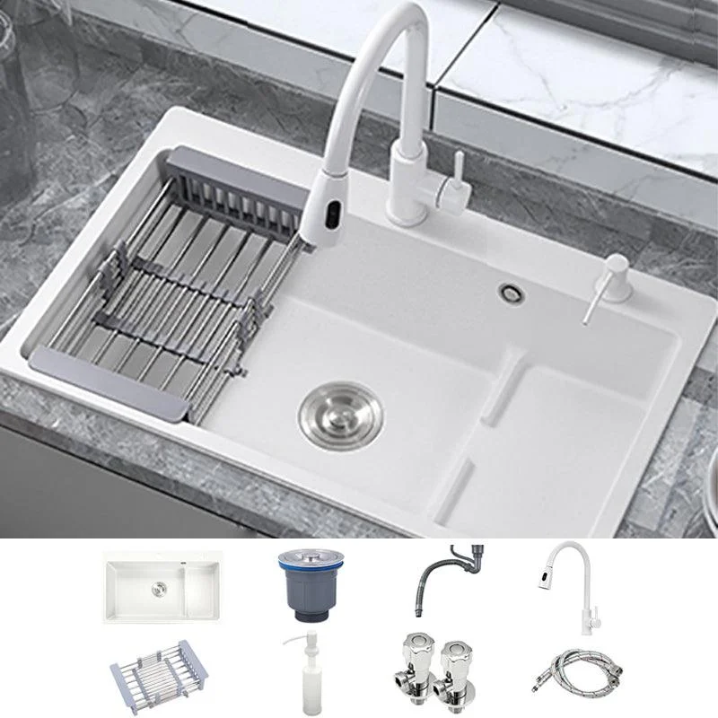 Kitchen Ceramic Sink Rectangular Anti-spill Pull-out Tap Ceramic Sink -Bathlova