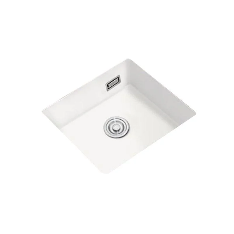 Kitchen Ceramic Sink White Pull-out Tap Anti-spill Rectangular Sink -Bathlova