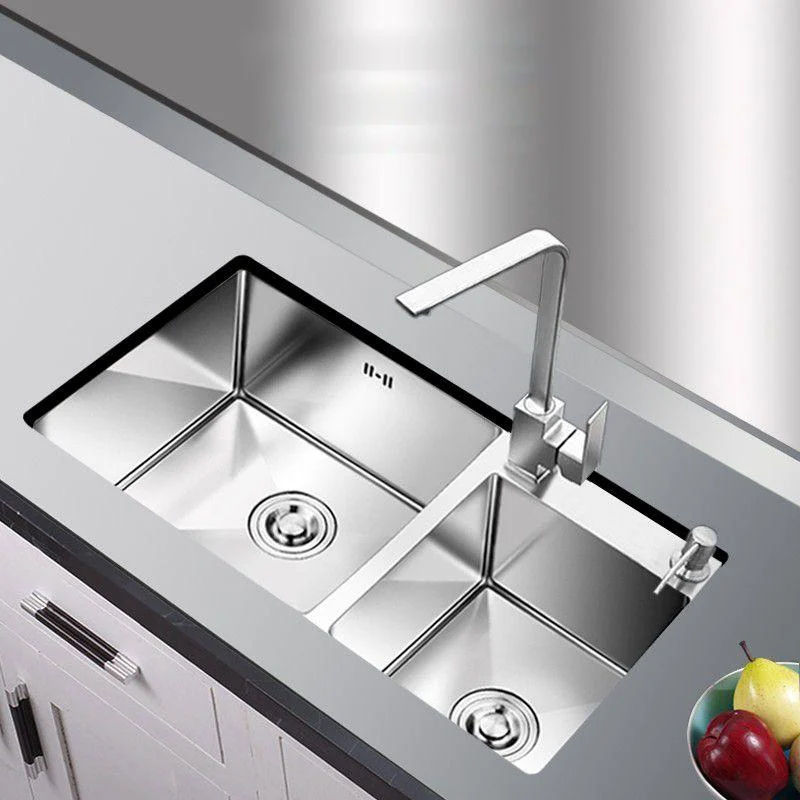 Kitchen Double Sink Stainless Steel Modern Style Drop-In Kitchen Sink -Bathlova