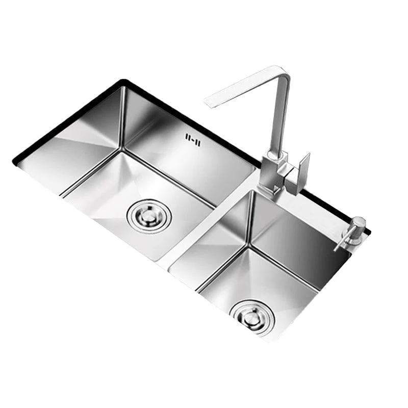 Kitchen Double Sink Stainless Steel Modern Style Drop-In Kitchen Sink -Bathlova