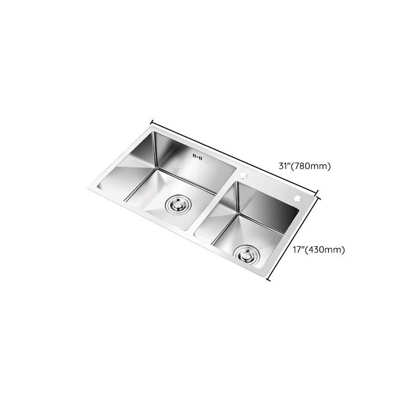 Kitchen Double Sink Stainless Steel Modern Style Drop-In Kitchen Sink -Bathlova