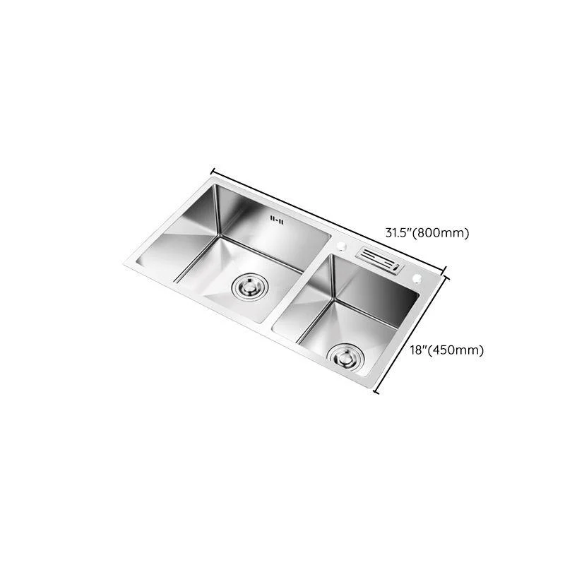 Kitchen Double Sink Stainless Steel Modern Style Drop-In Kitchen Sink -Bathlova