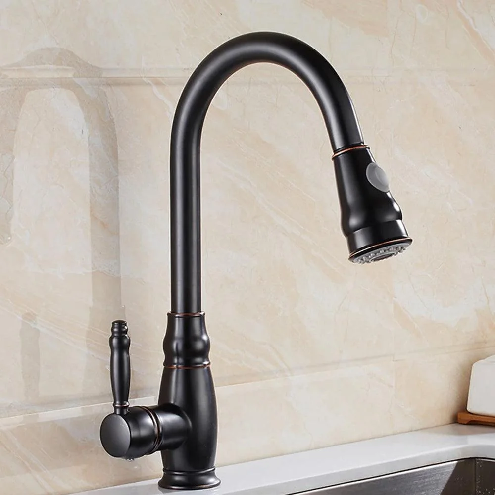 Kitchen Mixer Black Pull Out Kitchen Tap Deck Mount Kitchen Tap -Bathlova