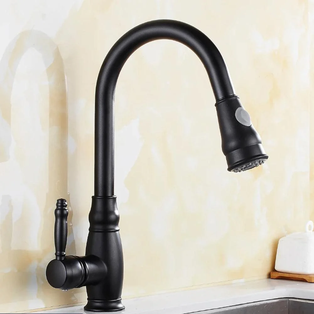 Kitchen Mixer Black Pull Out Kitchen Tap Deck Mount Kitchen Tap -Bathlova