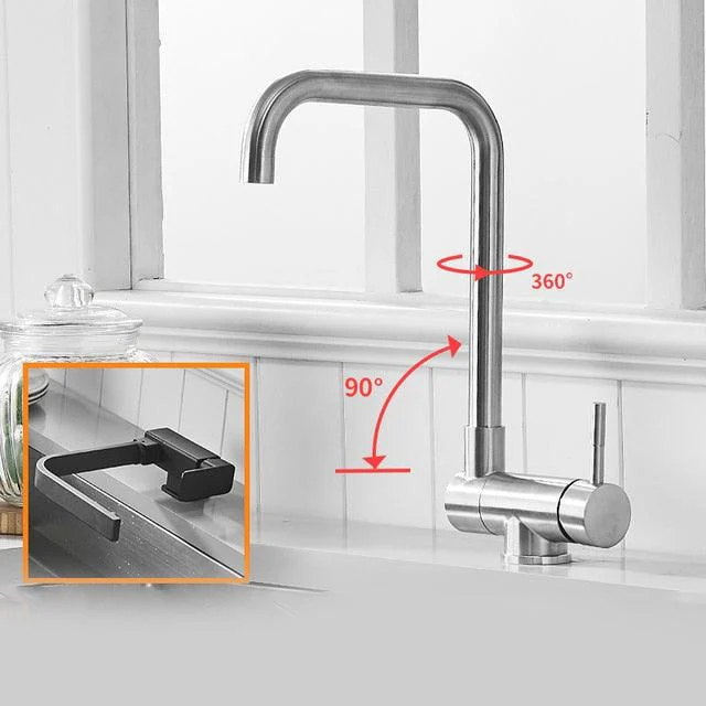 Kitchen Rotating Tap Folding Down Kitchen Mixer Single Handle Tap -Bathlova