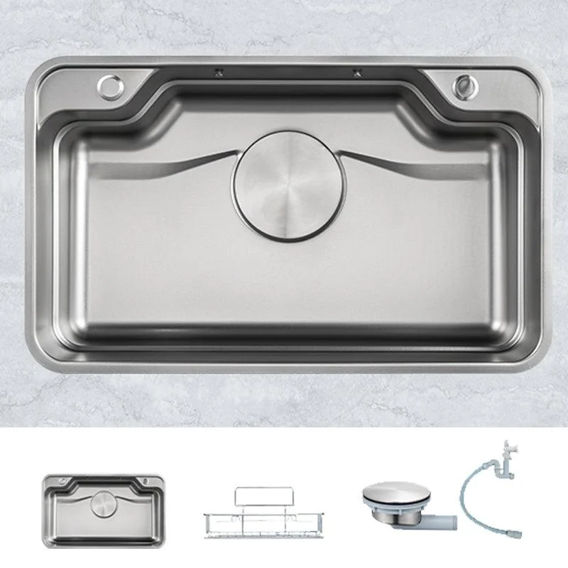 Kitchen Sink Basket Strainer Stainless Steel Undermount Kitchen Sink with Cutting-Board -Bathlova