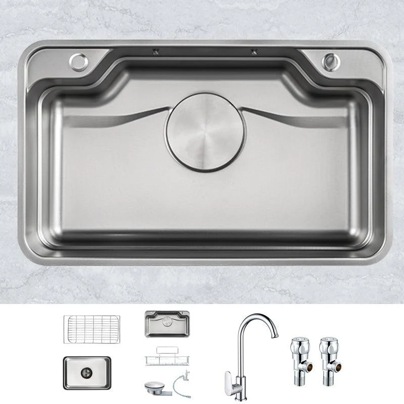 Kitchen Sink Basket Strainer Stainless Steel Undermount Kitchen Sink with Cutting-Board -Bathlova