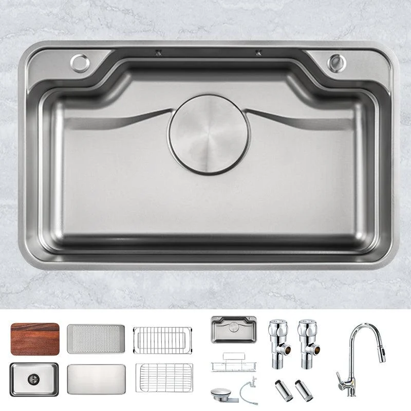 Kitchen Sink Basket Strainer Stainless Steel Undermount Kitchen Sink with Cutting-Board -Bathlova